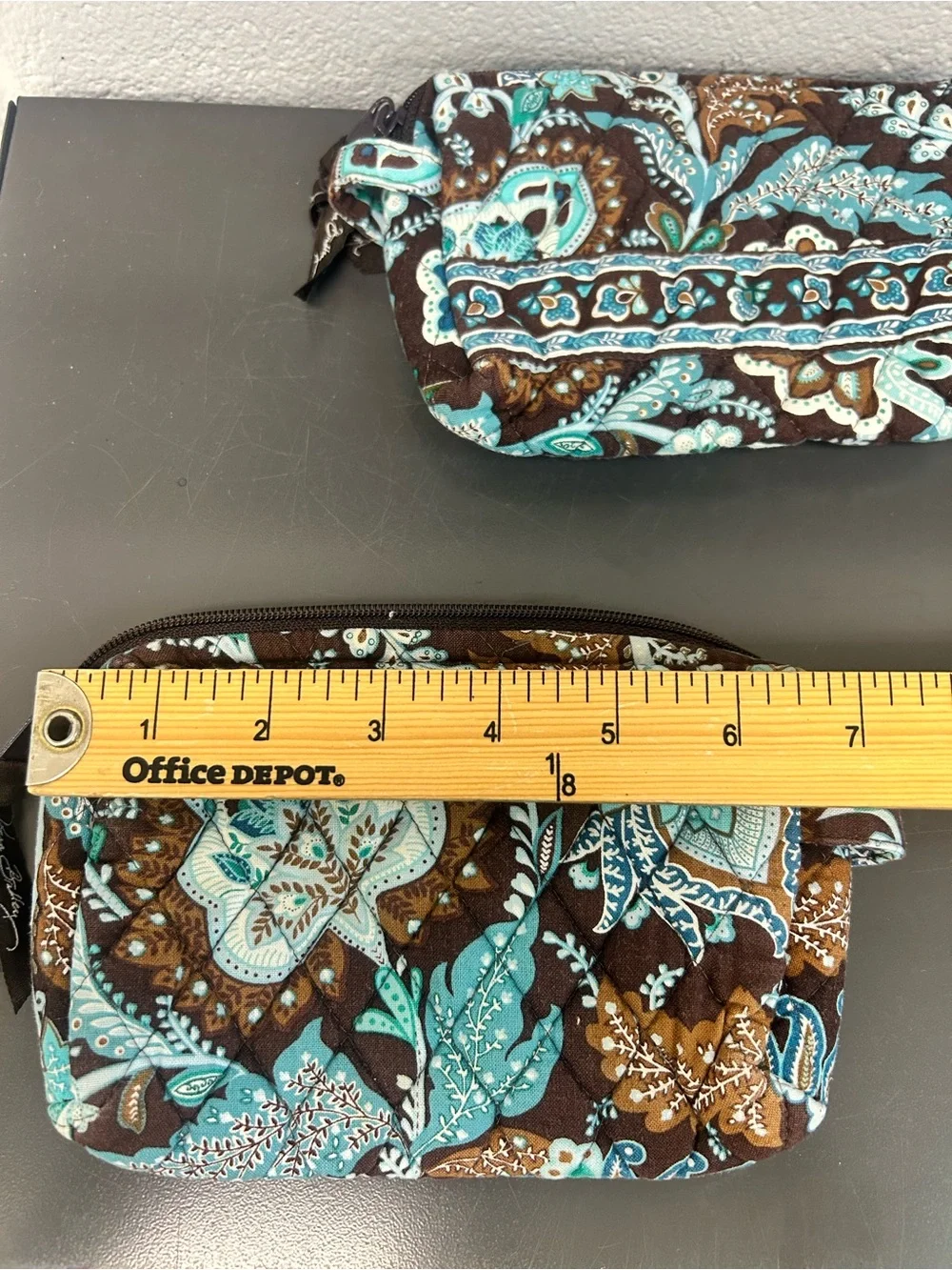 Vera Bradley Java Blue retired pattern cosmetic pouch set